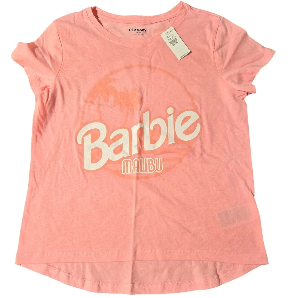 Old Navy Barbie Malibu Graphic T-Shirt Kids Girls Pink New with Tags